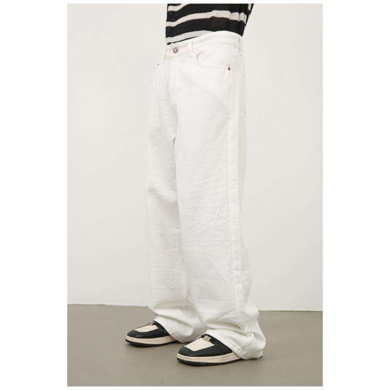 Lange Hosen Gerade Lässig Jeans Herren Einfarbig Locker Fallend Hundert Hosen Gerade Lockere Jeans für Herren Modische und Bequeme Hosen