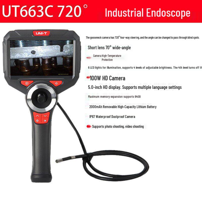 UNI-T 360° HD Endoscope Camera for Industrial and Auto Inspection