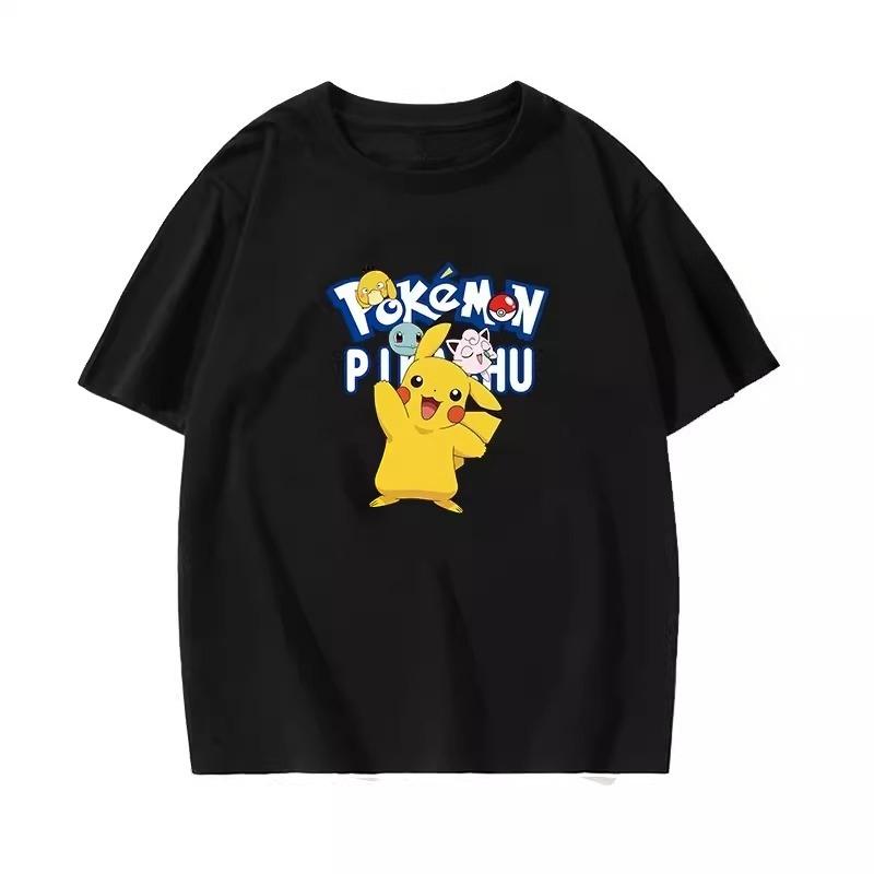Potdemiel Summer New Pikachu Print Childrens Cotton TShirt Boys and Girls Comfortable and Breathable Childrens TShirt