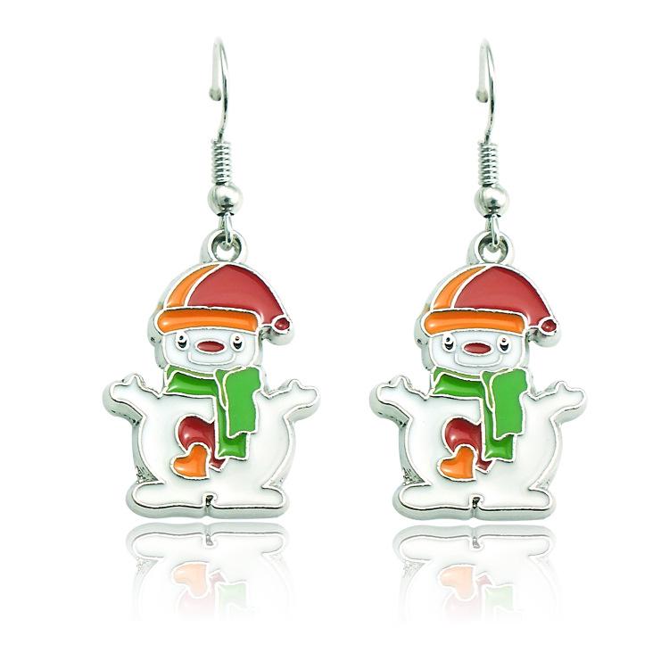 

2018 European and American Fashion Christmas Snowman Earrings 18x25mm