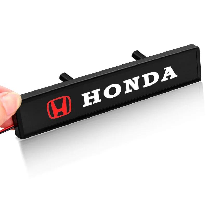 

Для автомобиля Honda Декоративная подсветка Светодиодный значок-эмблема на переднюю решетку капота Декор для Honda Civic Accord CRV HRV Fit Jazz City Odyssey Jad коричневый