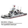 376PCS 052D Missile Destroyer Military Building Blocks Model Toy For Kids Boys Children Gifts Small Particle