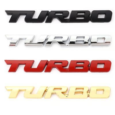 3D Metal Car Stickers Emblem Trunk Badge Auto Decals for Turbo Logo