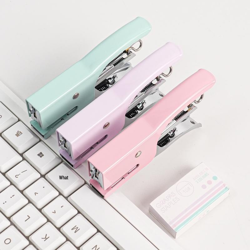 Macaron Color No. 10 Labor-Saving Handheld Metal Stapler for Express Packaging and Small Office Use Stapler вишневый розовый