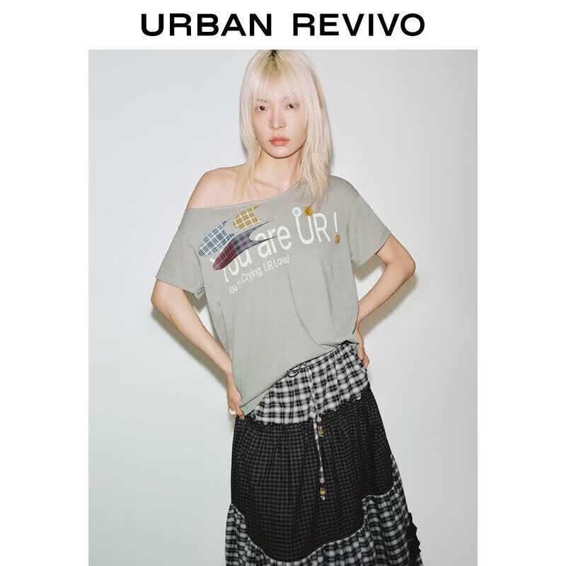 UR 2026 Spring Women s Sloping Shoulder T-Shirt (Crying Center Collab) S