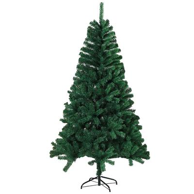 Green Artificial Christmas Tree Encrypted Design Metal Stand Simulation Artificial Fir Tree Christmas Atmosphere PVC