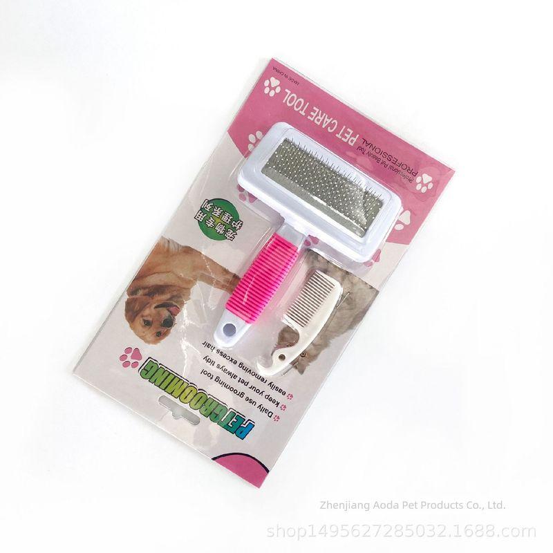 

Teddy Plastic Handle Hair Removal Comb Pet Supplies Dog Small size Rose Red Suit