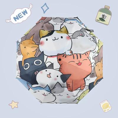 Japonský roztomilý kočičí deštník pro ženy vinylový deštník pro dvojí použití ins opalovací plně automatický skládací deštník pro muže