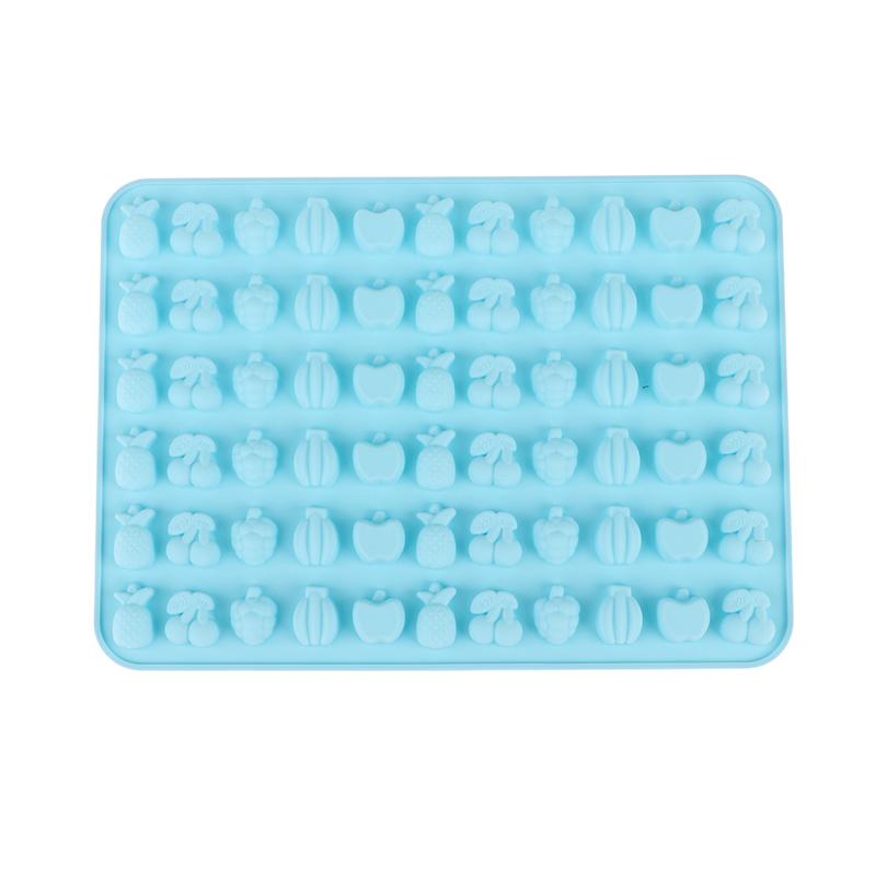 66 Holes Candy Fudge Silicone Mold Mini Chocolate Ice Cube Tray Fruit Shaped Non-Stick Soft Jelly Mold