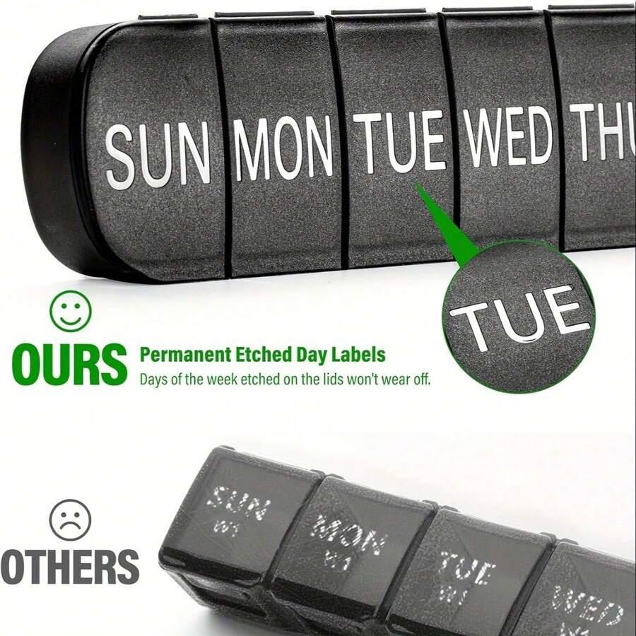 Weekly Pill Case Portable 7 Days Medicine Tablet Box Travel Drugs Storage Organizer Vitamin Fish Oil Compartments Packaging Case