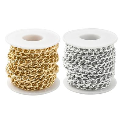 1 Rolka Skręcany Kabel Krucyfiks Naszyjnik Łańcuszki do Znalezienia do Rzemiosła DIY 5m Aluminiowe Skręcane Łańcuszki Pancerne Srebrny Złoty Chai