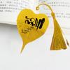 5Pcs DIY Southeast Asian Bookmark With Words Bookmark Pendant Bodhi Leaf Vein Bookmark Study