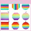 Brinquedo Pop It Fidget Grande de 20cm Colorido Macio Aliviador de Estresse Para Crianças e Adultos