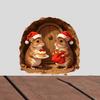 Sticker of Cute Christmas Little Mouse Cave Entrance Wall Sticker for Bedroom and Living Room Wall Decoration Sticker