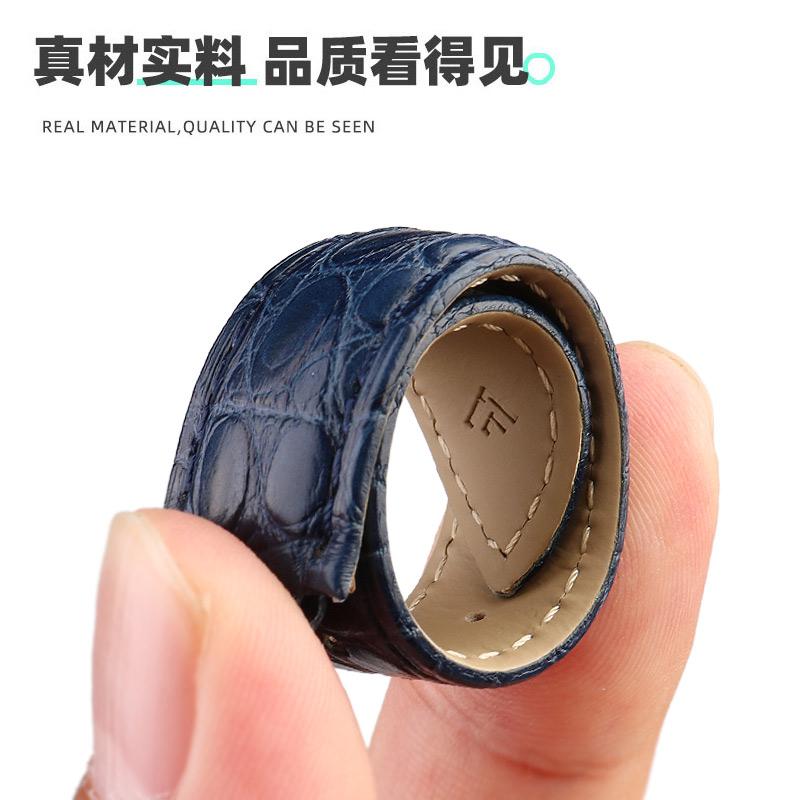 18-11mm 20-12mm Crocodile Genuine Leather Watchband For Cartier Blue Balloon Wsbb0025 Bracelet Watch Men's Women's Replace Strap