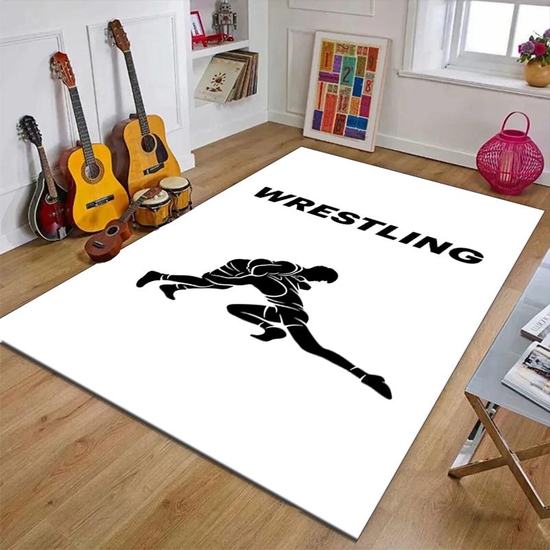 Wrestling Polyester Carpet, Soft Indoor Mat for Office Chair, Living Room, Computer Desk - Decorative Home Office Rug Design