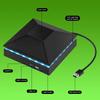 For Xbox Series X Game Console Cooling Fan Top Dust Proof Cover 3 Speed Adjustable Fan Cooling System RGB Breathing Light 2 USB
