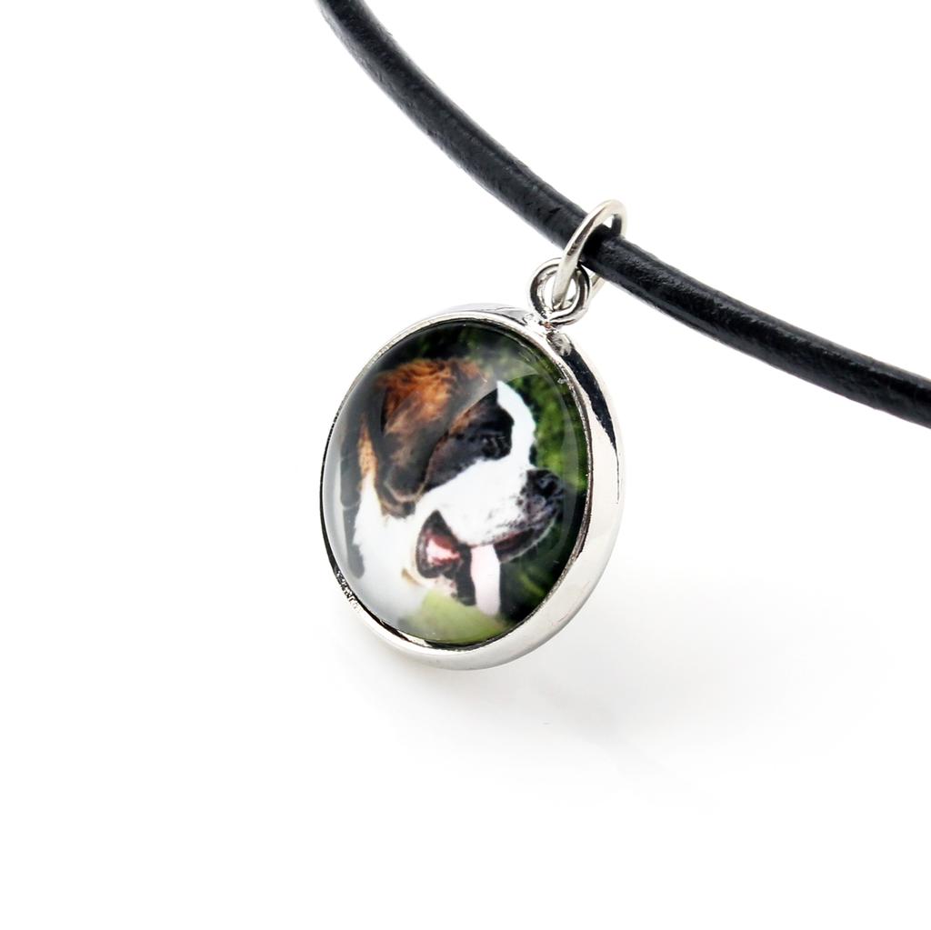 St. Bernard, Saint Bernard, Alpine Mastiff, Bernhardiner - necklace pendant with your photo, handmade, handcrafted jewelry by Art-Dog brand