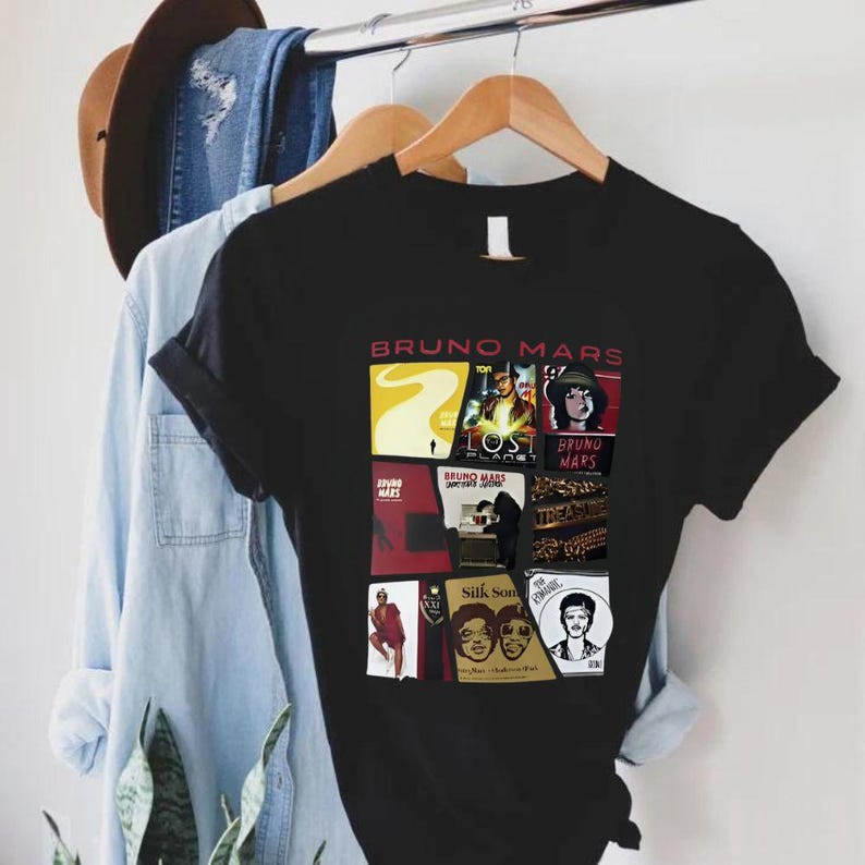 Bruno Mars Album Collage T-shirt , the Romantic Tour 2026 Concert Shirt, Unisex Concert Graphic Tee Fan Gift, Bruno Mars Merch Style Tee 4XL