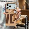 Phone Case: 2D Flat Design Suitable for iPhone 18, 17, 16, 15, 14, 13 Pro Film Protective Case, Couple Style, LOVE Brown Bear, Christmas and Halloween