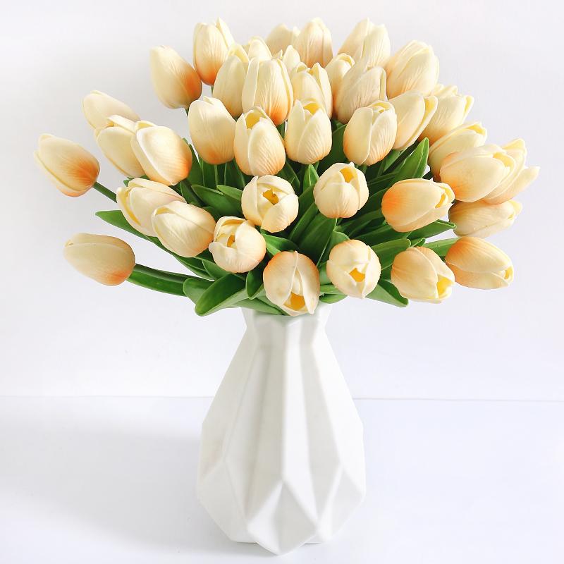 Artificial Tulip Flowers Plants For Interiors Outdoor Garden Soft Material Party Accessories Gifts For Female Festival Ornaments