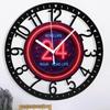 25cm Circular Iron Wall Clock with a Broadcast Tower