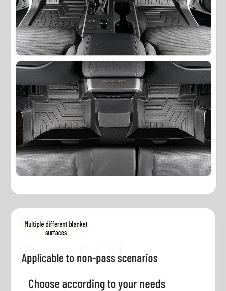 Toyota Prado TPE Floor Mats (2010-2025 Models) - Full Coverage, Car Interior Accessories