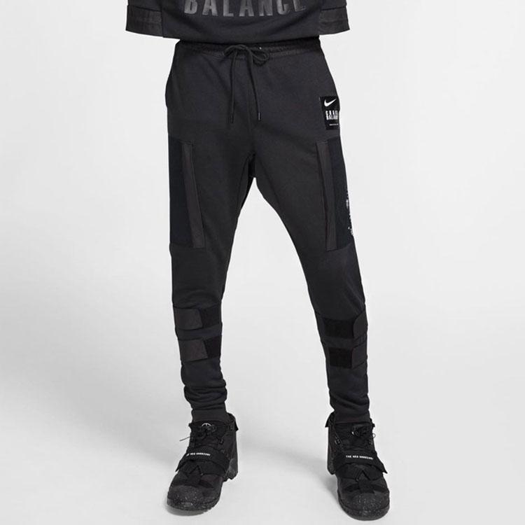 Nike Solid Color Letter Print Sports Hoodie And Pants Set Men tops, bottoms Black BV7138-010