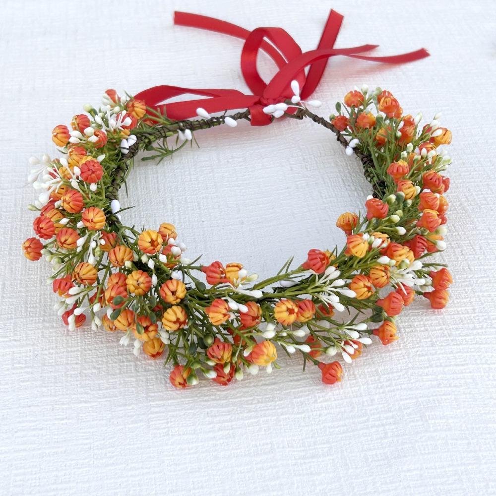 Boho Style Floral Headband Simulated Flower Wedding Headpiece Bridal Wreaths  Seaside Vacation