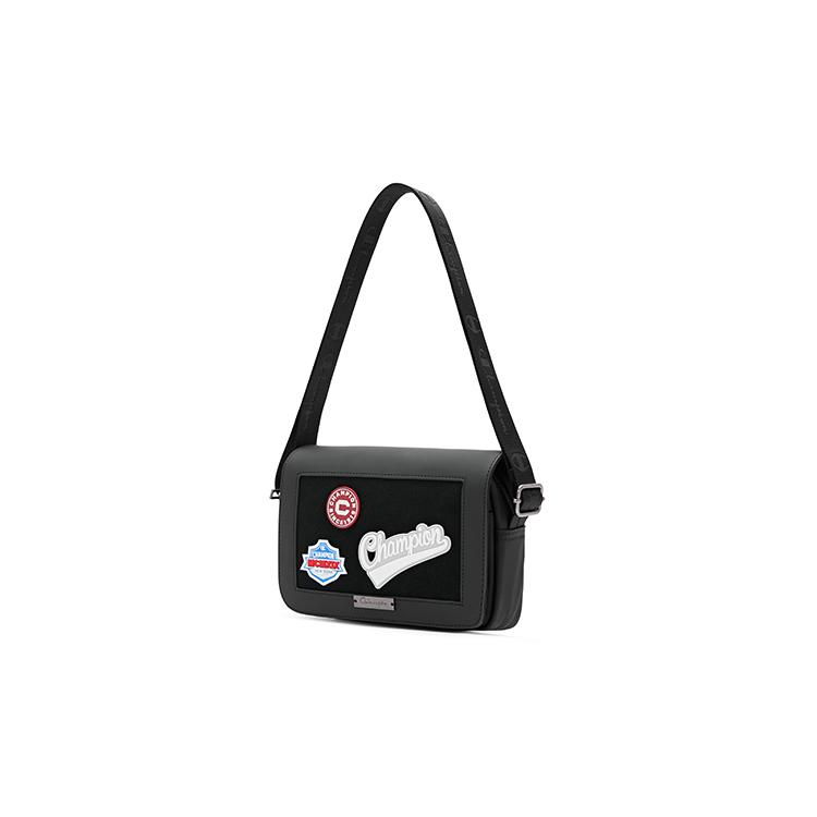New Champion Fabric Camera Bag, Shoulder Bag Small Unisex Black/Dark Gray/Light Blue U4AACPU28