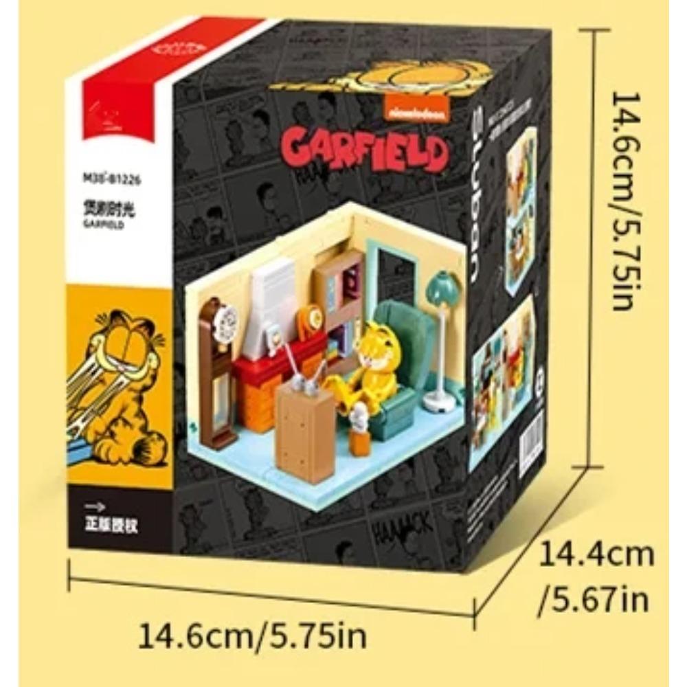 Garfield Car Building Blocks City Magic Cartoon Cat Anime Figures Collection Dispaly Model DIY Bricks Toys For Kid Birthday Gift