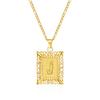 European and American style simple square 26 letter pendant necklace women's personality high-end design jewelry