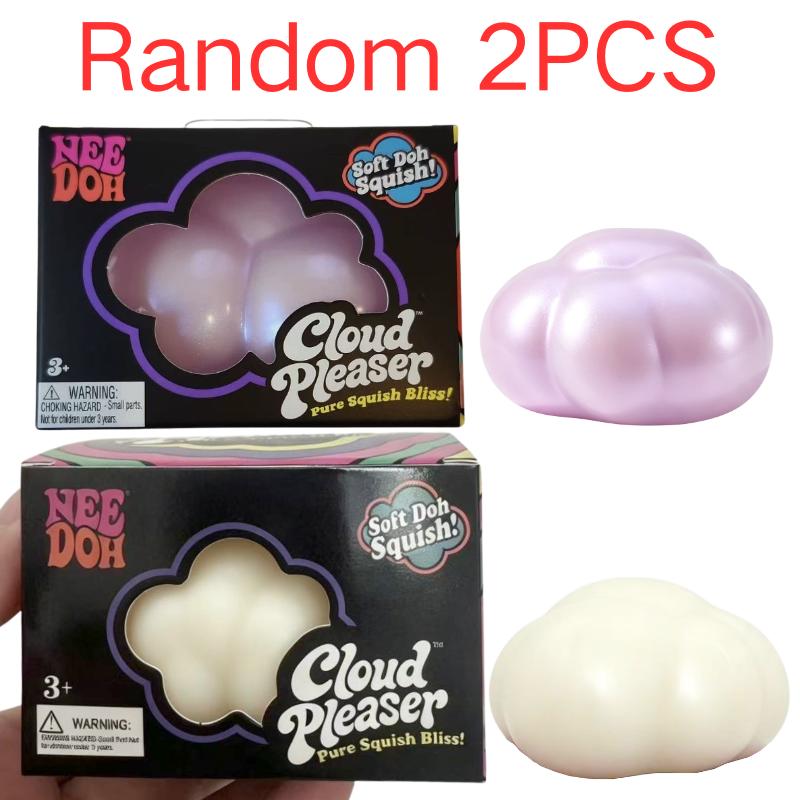 Schylling Needoh Cloud Pleaser Slow Rise Cube Squishy, Stress Relief Squeeze Blind Box Fidget Toy For Adhd Anxiety