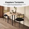 Folding Dining Table, 100 x 100 cm, suitable for 2-4 people, round, metal legs, foldable tabletop, suitable for small apartments, oak color