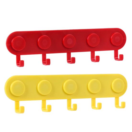 Magnetic Hook Rack with 5 Integrated Hooks Strong Magnetism No Drilling Easy Installation Organizer for Keys Masks Bags Hats