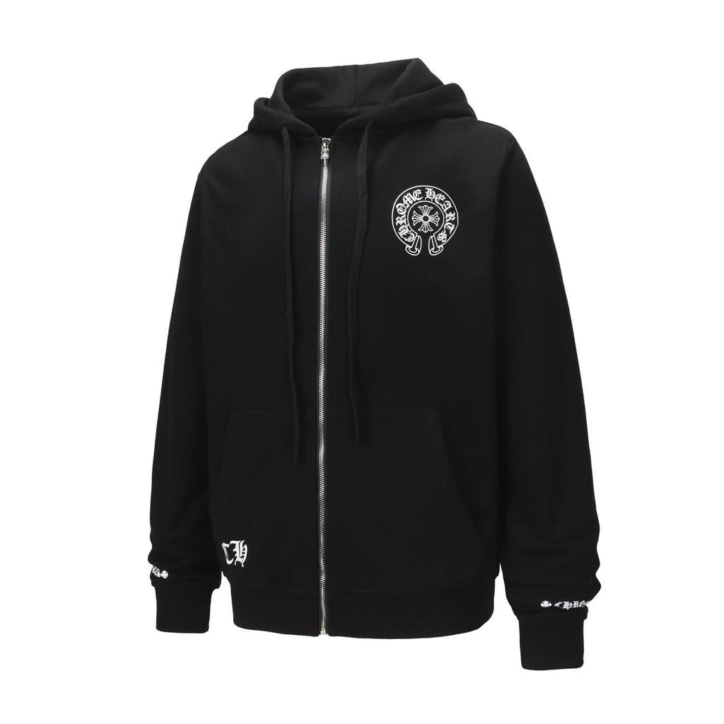 Trendy Chrome Hoof Sanskrit Cross Zipper Hoodie