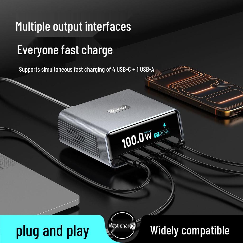265W Gallium Nitride Multi-port Desktop Charger: Fast Charging Adapter for Mobile Devices
