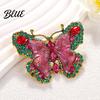 Enamel Butterfly Pin Women Brooch Sparkling Rhinestones Faux Pearl Butterflies
