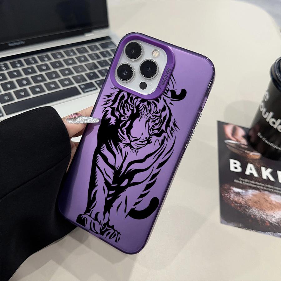 Cover Phone Case for iPhone 12 11 16e 13Pro 16Pro 16 13 15 Plus 14 Pro MAX Strong Tiger