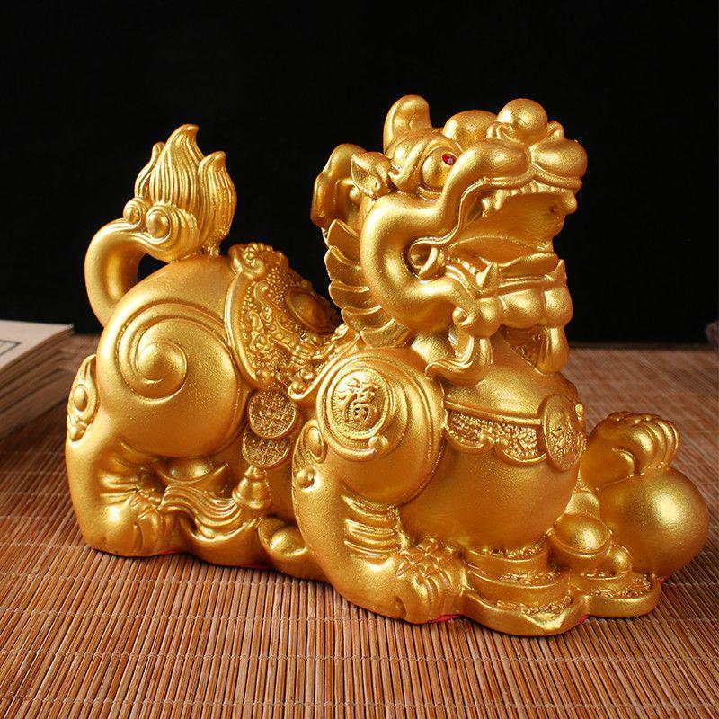 Wealth-Attracting Pixiu Ornament Pair for Home or Office Decor 15cm L x 7cm W x 11cm H