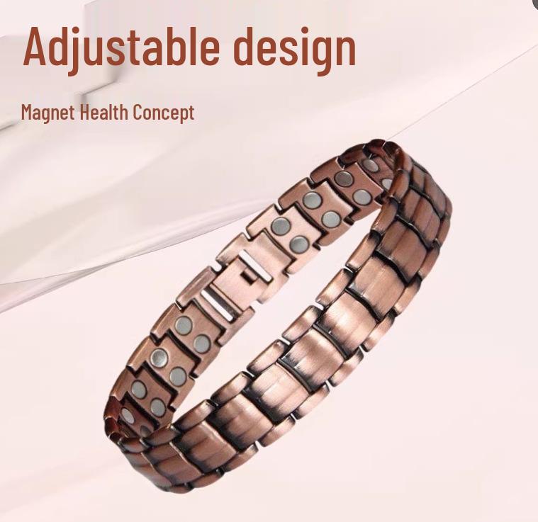 Diamant Doppelpunkt Sechseckig Magnetisches Herrenarmband