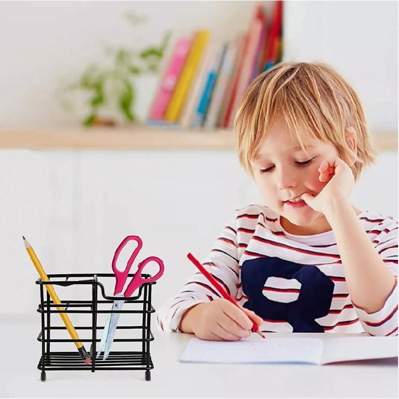 Bathroom Stainless Steel Toothbrush Storage Rack Grid Pen Holder Versatile Neat