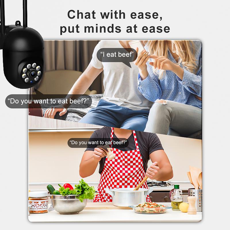 2.4G WIFI IP Camera Auto Tracking Two Way Audio PTZ Night Vision IP66 Waterproof Outdoor Smart Home Security Surveillance Camera