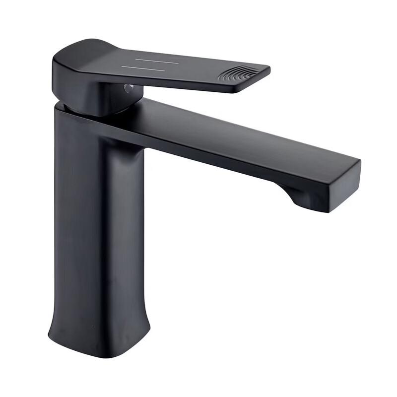 TLXT Cream Style Black Bathroom Basin Faucet