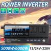 5000W/6000W Modified Sine Wave Inverter Voltage Transformer DC12V/24V To AC 220V Car Power Inverter LCD Luminous 4 USB
