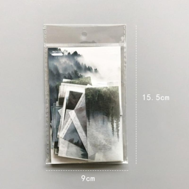 50 Blatt pro Packung Nebelwald Aufkleber Tagebuch Dekorativer Aufkleber DIY Etikett Schreibwaren Deko Fotoalbum Aufkleber Flocken Scrapbooking