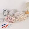 Multifunctional Gardenia Pen Bag Handheld Portable Pencil Case Makeup Bag Home&Travel