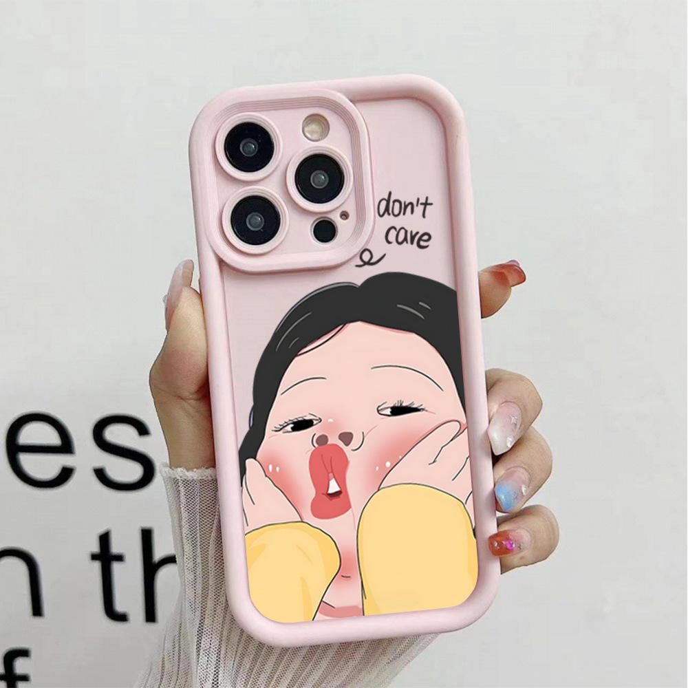 Amazon hot-selling iphone17 mobile phone case pouty funny 14 matte silicone case apple 16promax soft case