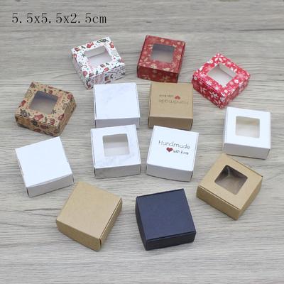 10pc 5.5*5.5*2.5cm DIY Handmade Gifts Wrapping Box Wholesale Kraft Paper Box Merry Christmas Gifts Candy Faovrs Package Box