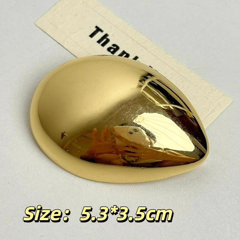 

Fashion Metal Glossy Geometric Waterdrop Egg Shaped Brooch For Women Exquisite Suit Corsage Pins Accessory Party Jewelry Gifts